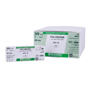 Стоматорг - Шовный материал Полиэстер HR 22, 3/0 USP, 75 см зеленый