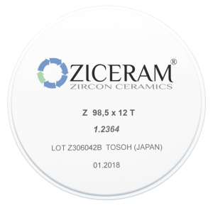 Стоматорг - Заготовки диоксида циркония ZICERAM Z 98,5 х12Т, транслюцентные