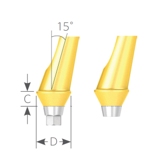 Стоматорг - Абатмент угловой для цементной фиксации диаметр 4.5 мм, десна 3.0 мм. Угол 15% без шестигранника тип Б.
