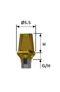 Стоматорг - Абатмент цементируемый, диаметр 5.5 мм, высота десны 2 мм, высота 5,5 мм, с шестигранником, Regular