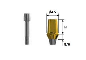 Стоматорг - Абатмент цементируемый, диаметр 4.5 мм, высота десны 2 мм, высота 5,5 мм, без шестигранника , Стандарт