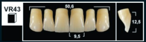 Стоматорг - Зубы Yeti C2 VR43 фронтальный верх (Tribos) 6 шт.