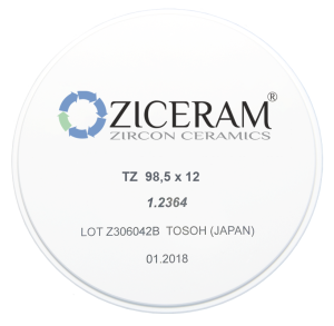 Стоматорг - Заготовки диоксида циркония ZICERAM TZ 98,5 х12, белого цвета