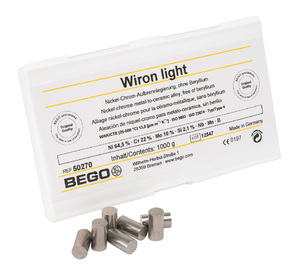 Стоматорг - Сплав Wiron Light  NiCr для керамики, Ni (64,5%), Cr (22%), Mo (10%), 1 кг.