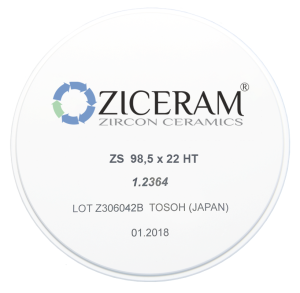 Стоматорг - Заготовки диоксида циркония ZICERAM ZS 98,5 x22HT, супертранслюцентные