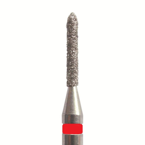 Стоматорг - Бор алмазный 868 010 FG, красный, 5 шт. Форма: цилиндр с усеченным концом