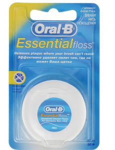 Зубная нить "Oral-B Essential Floss невощеная (мятный вкус)" 50 м