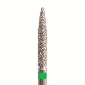 Стоматорг - Бор алмазный 863 014 FG, зеленый, 5 шт. Форма: цилиндр с заостренным концом