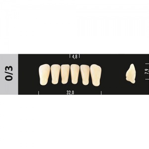 Стоматорг - Зубы Major A2 0/3 фронтальный низ, 6 шт (Super Lux).