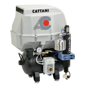 Компрессор Cattani на 2 установки, 2 цилиндра, без осушителя (в пластиковом кожухе), ресивер 30 л - Cattani