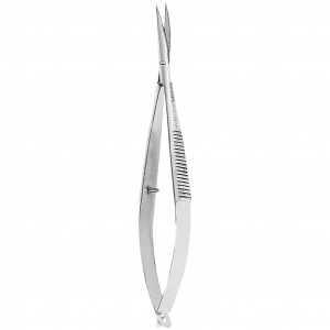 Стоматорг - Ножницы для десны изогнутые, тонкие лезвия, на защелке 11 см.