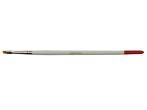 Стоматорг - Кисточка для керамики (для опака) плоская, красная, деревянная ручка, синтетика. 