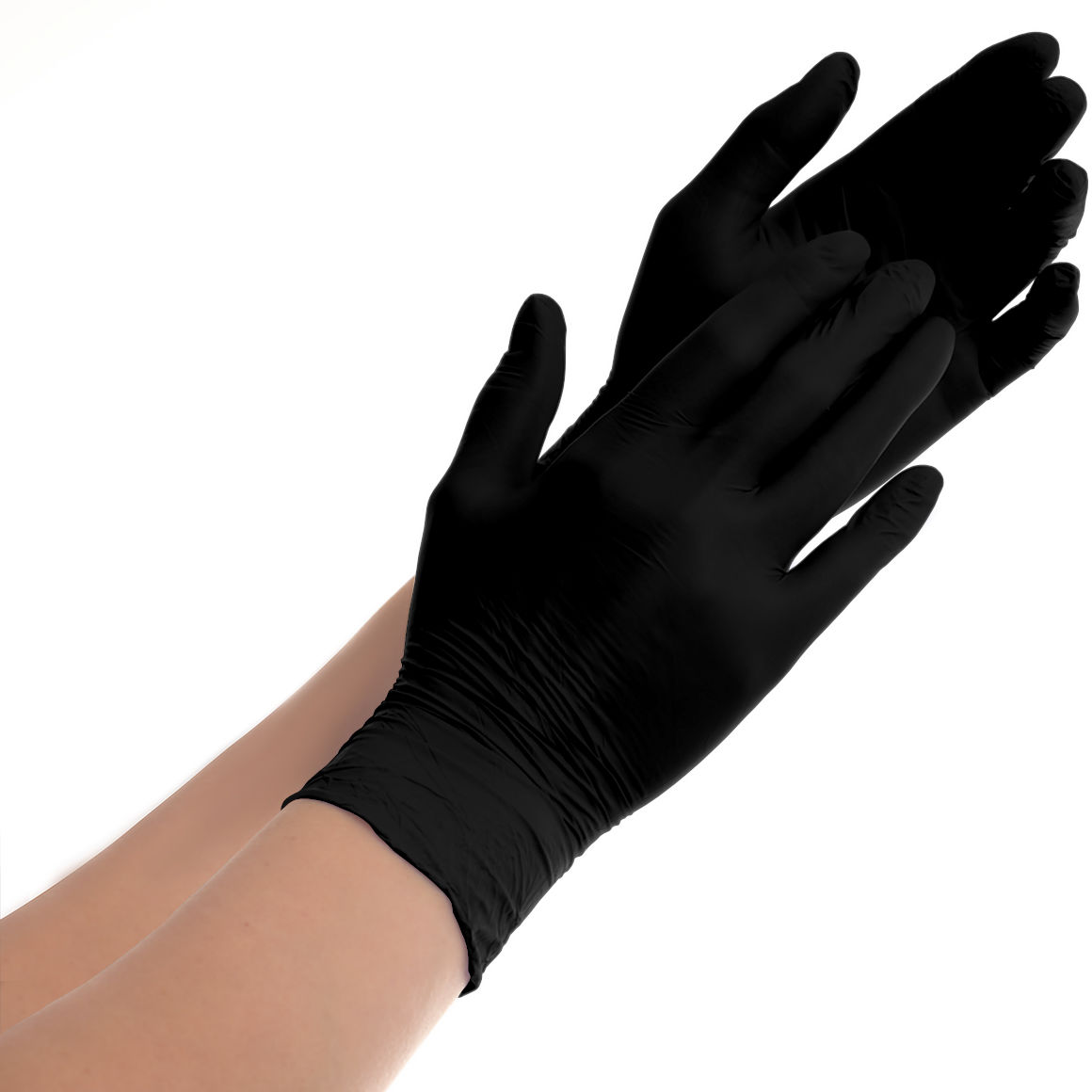 Перчатки нитриловые NORMA неопудренные,текстурированные, размер S (6-7), черные, 50 пар