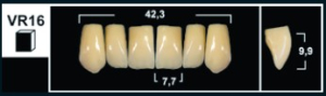 Стоматорг - Зубы Yeti B3 VR16 фронтальный верх (Tribos) 6 шт. 