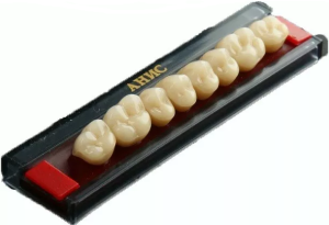 Стоматорг - Зубы акриловые 3х слойные АНИС A3 жеват.низ №83, планка 8шт.