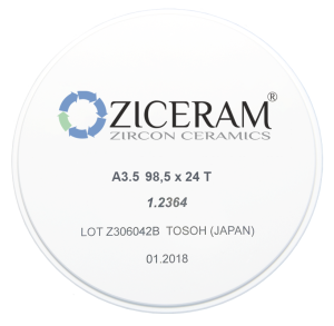 Стоматорг - Заготовки диоксида циркония ZICERAM с оттенком А35 98,5 x24T, транслюцентные