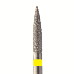 Стоматорг - Бор алмазный 863EF.FG.016, желтый, 5 шт. Форма: цилиндр с заостренным концом