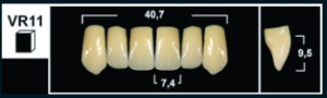Стоматорг - Зубы Yeti D2 VR11 фронтальный верх (Tribos) 6 шт. 