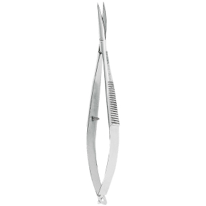 Стоматорг - Ножницы для десны изогнутые, тонкие лезвия, на защелке 11 см.