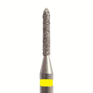 Стоматорг - Бор алмазный 868 012 FG, желтый, 5 шт. Форма: цилиндр с усеченным концом