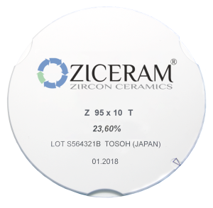 Стоматорг - Заготовки диоксида циркония ZICERAM Z 95 х10Т, транслюцентные.