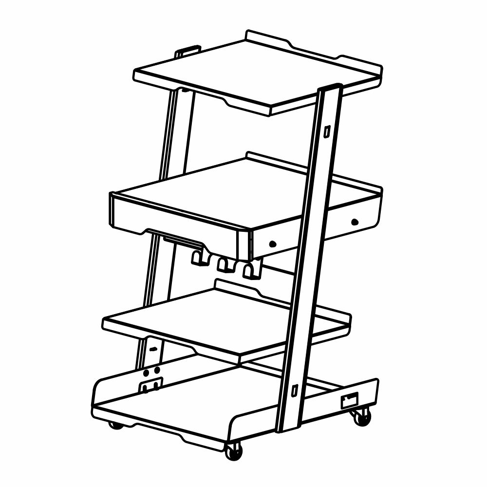 Стоматорг - Столик подкатной приборный для врачебных кабинетов и лабораторий СПП 1.1 М.