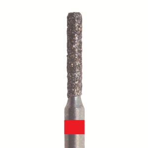 Стоматорг - Бор алмазный 841 010 FG, красный, 5 шт. Форма: цилиндр с закругленным концом