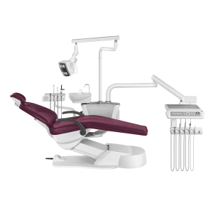 Установка стоматологическая BZ637 Luxury с нижней подачей с обивкой из микроволокна цвет MF06 бордовый - Fengdan