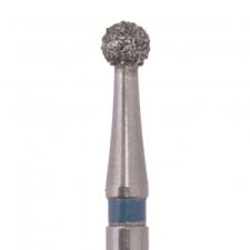 Стоматорг - Бор алмазный 389 014 FGXL, синий, 5 шт. Форма: сфера с коническим "воротничком"