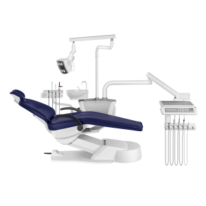 Установка стоматологическая BZ637 Luxury с нижней подачей с обивкой из микроволокна цвет MF04 тёмно-синий - Fengdan