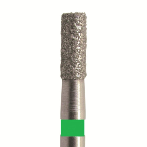 Стоматорг - Бор алмазный 835 012 FG, зеленый, 5 шт. Форма: цилиндр с плоским концом