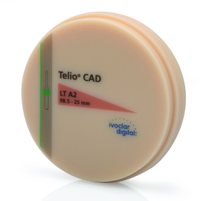 Стоматорг - Диск CAD/CAM из полиметилметакрилата Telio CAD, Ø 98.5 мм, толщина 16 мм, цвет D2