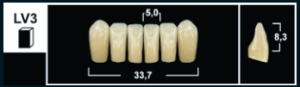 Стоматорг - Зубы Yeti A2 LV3 фронтальная группа, нижние (Tribos) 6 шт.