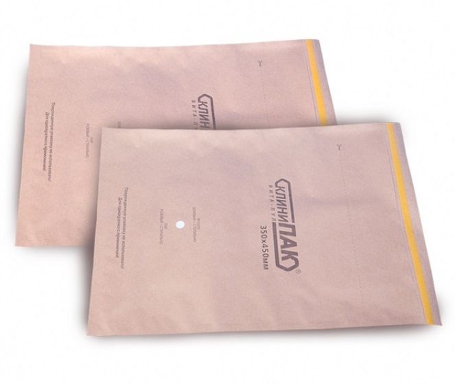 Пакеты для стерилизации крафт самозапечатывающиеся бумажные (100 х 350) 100 шт.(коричневая бумага)