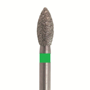 Стоматорг - Бор алмазный 830 G 023 HP, зеленый, 5 шт. Форма: пламя