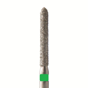Стоматорг - Бор алмазный 869 014 FG, зеленый, 5 шт. Форма: цилиндр с усеченным концом