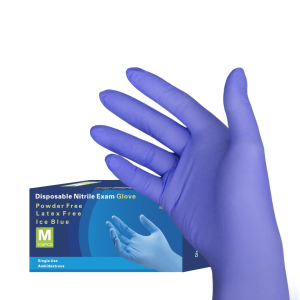 Перчатки нитриловые Pulin нестерильные, М (7-8) фиолетово - голубые, 50 пар, плотность – 3 г