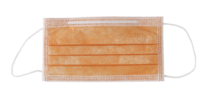 Маска одноразовая медицинская "Euronda" 3-х слойная на резинке, цвет оранжевый (50 шт. в уп.)