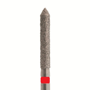 Стоматорг - Бор алмазный 886 014 FG, красный, 5 шт. Форма: цилиндр с заостренным концом