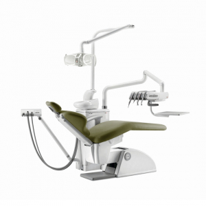 Linea esse plus - стоматологическая установка с верхней подачей на инструмента со скайлером, цвет М16 темно-синий. - OMS