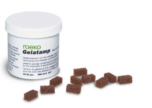 Стоматорг - Губка гемостатическая желатиновая Gelatamp, стерильная 14 х7 х7 мм, 50 шт.
