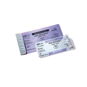 Стоматорг - Шовный материал ПГА Ресорба DSM 13,5/0 USP, 45 см, фиолетовая