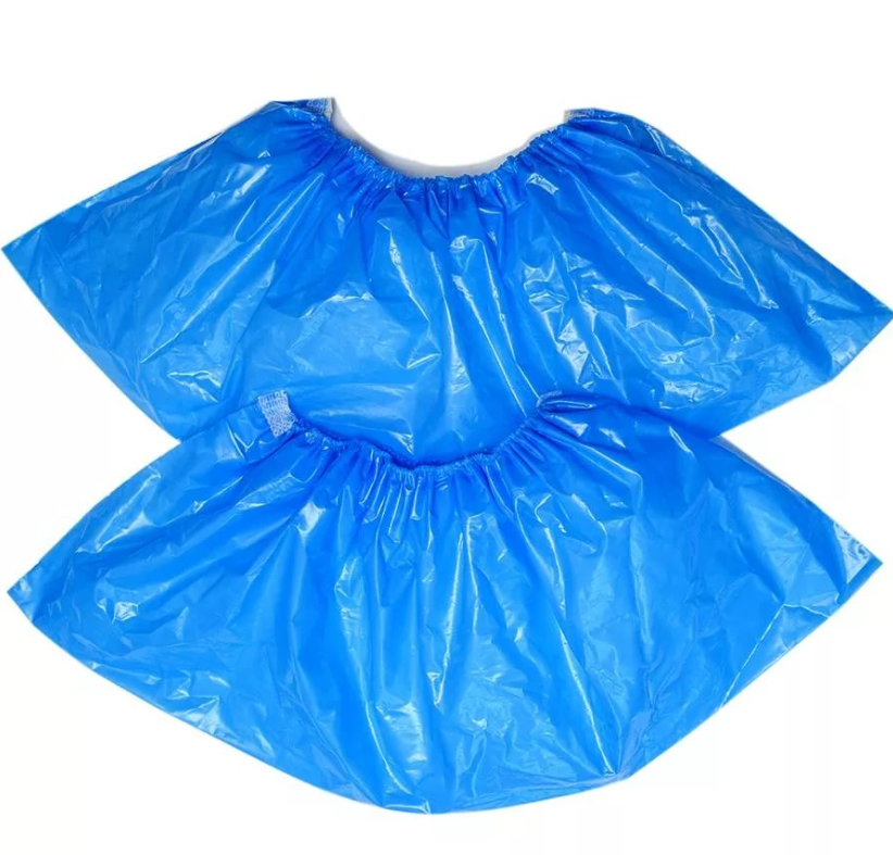 Бахилы пластиковые Стандарт с двойной резинкой, толщина 20 мкм, 2,7 гр, цвет синий (3500/50 пар)