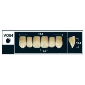 Стоматорг - Зубы Yeti D3 VO54 фронтальный верх (Tribos) 6 шт. 