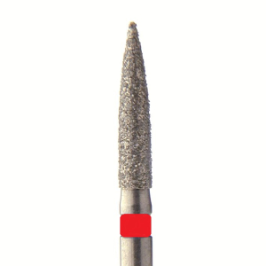 Стоматорг - Бор алмазный 862 016 FG, красный, 5 шт. Форма: цилиндр с заостренным концом